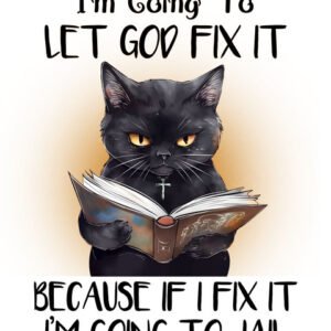 black cat greeting card