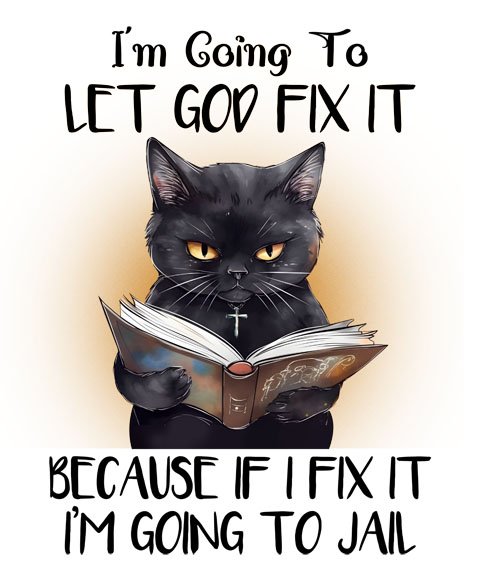 black cat greeting card